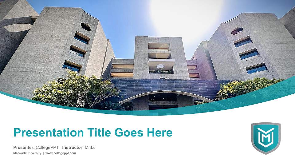 Marwadi University Course/Courseware Creation PPT Template16:9 ratio PPT effect preview image