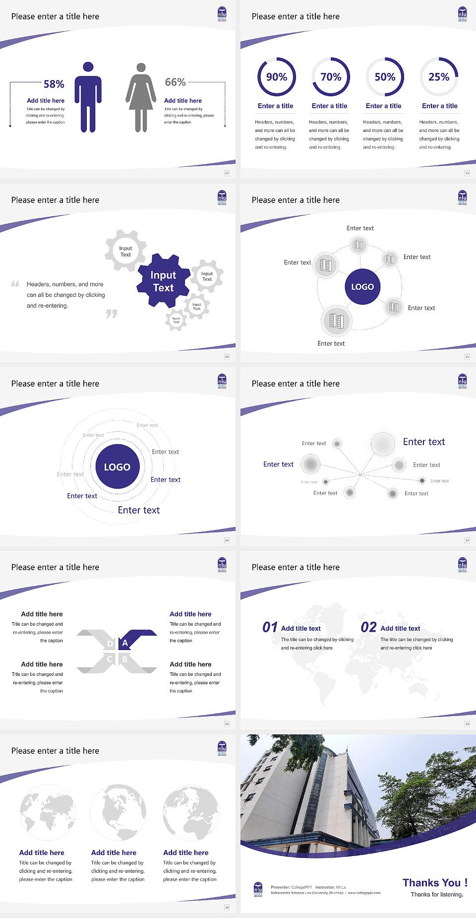 Maharashtra National Law University (Mumbai) Course/Courseware Creation PPT Template4:3 ratio PPT effect preview image4