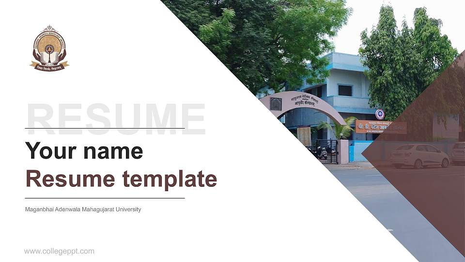 Maganbhai Adenwala Mahagujarat University Resume PPT Template16:9 ratio PPT effect preview image