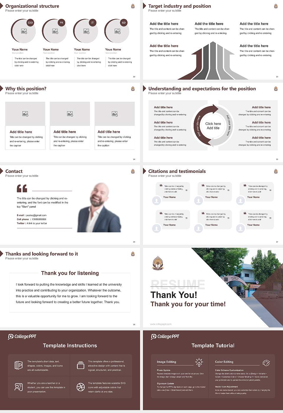 Maganbhai Adenwala Mahagujarat University Resume PPT Template16:9 ratio PPT effect preview image4