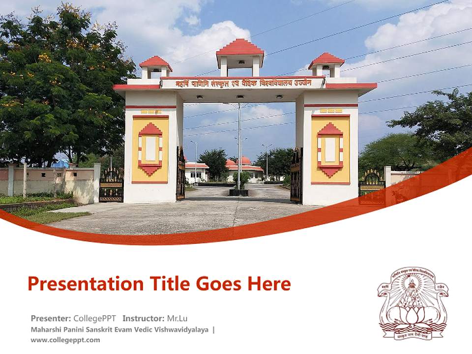 Maharshi Panini Sanskrit Evam Vedic Vishwavidyalaya Course/Courseware Creation PPT Template4:3 ratio PPT effect preview image5