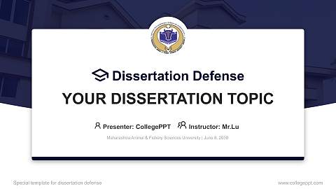 Maharashtra Animal & Fishery Sciences University Graduation Thesis Defense PPT Template