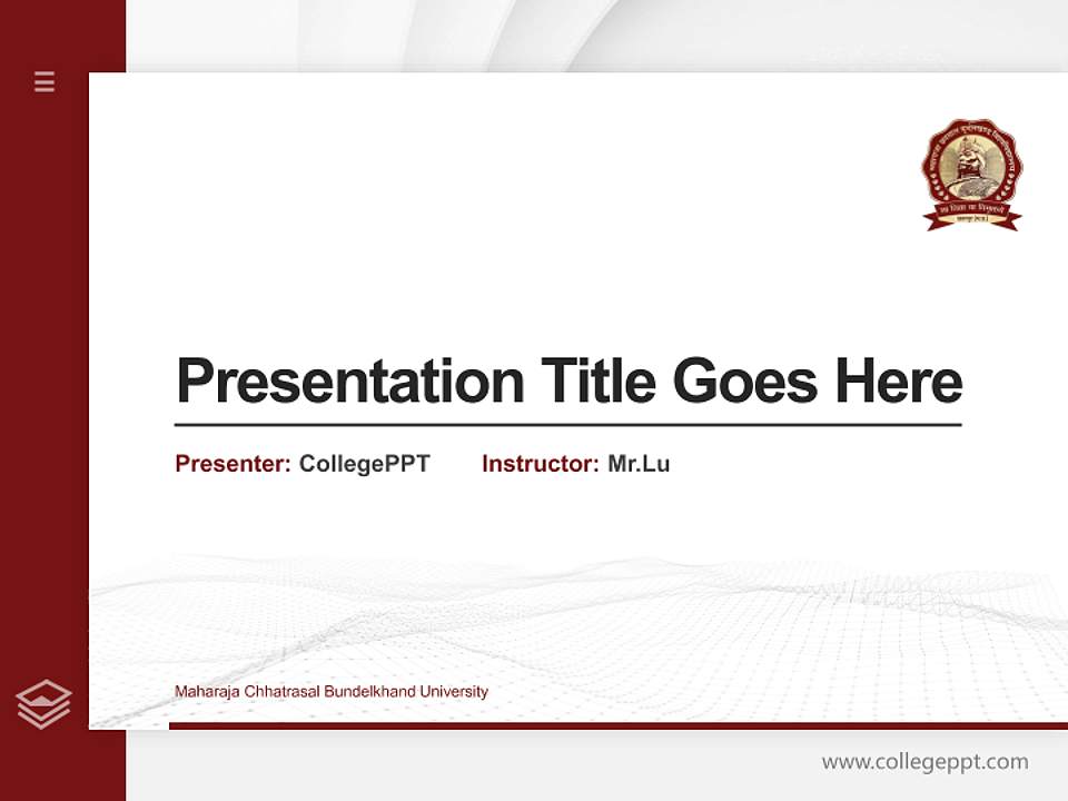 Maharaja Chhatrasal Bundelkhand University Thesis Proposal/Graduation Defense PPT Template4:3 ratio PPT effect preview image5