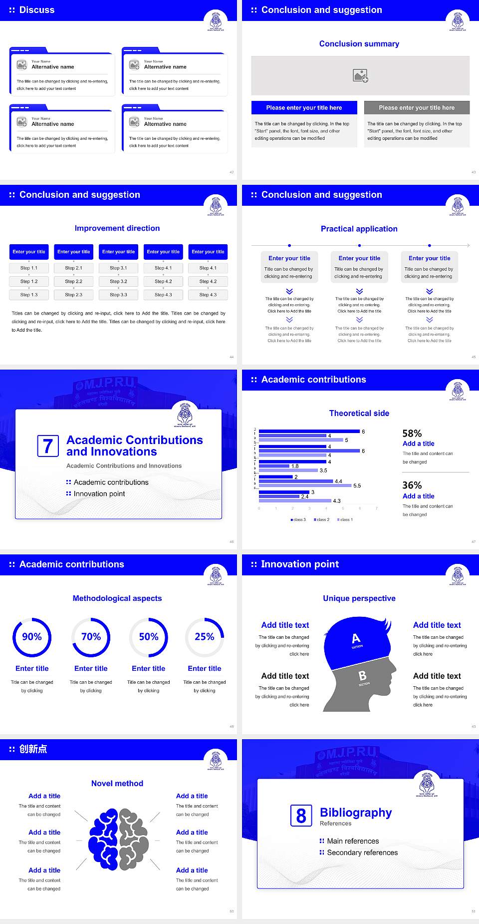 Mahatma Jyotiba Phule Rohilkhand University Graduation Thesis Defense PPT Template4:3 ratio PPT effect preview image6