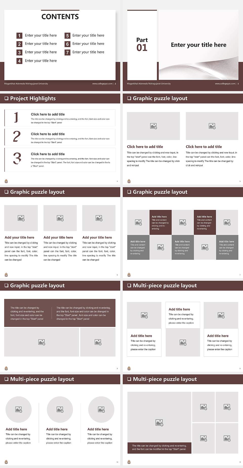 Maganbhai Adenwala Mahagujarat University General PPT Template4:3 ratio PPT effect preview image2