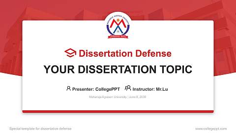 Maharaja Agrasen University Graduation Thesis Defense PPT Template