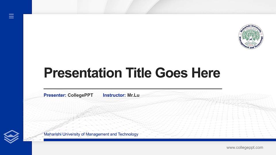 Maharishi University of Management and Technology Thesis Proposal/Graduation Defense PPT Template16:9 ratio PPT effect preview image