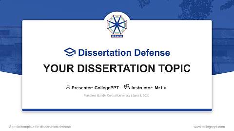 Mahatma Gandhi Central University Graduation Thesis Defense PPT Template