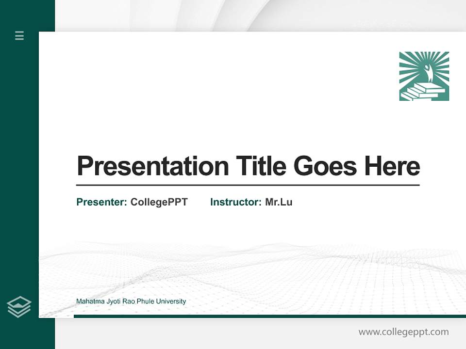 Mahatma Jyoti Rao Phule University Thesis Proposal/Graduation Defense PPT Template4:3 ratio PPT effect preview image5