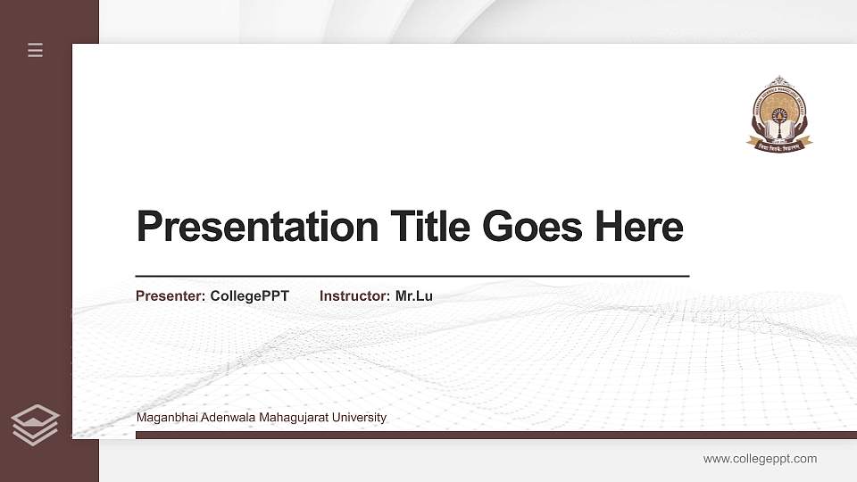 Maganbhai Adenwala Mahagujarat University Thesis Proposal/Graduation Defense PPT Template16:9 ratio PPT effect preview image