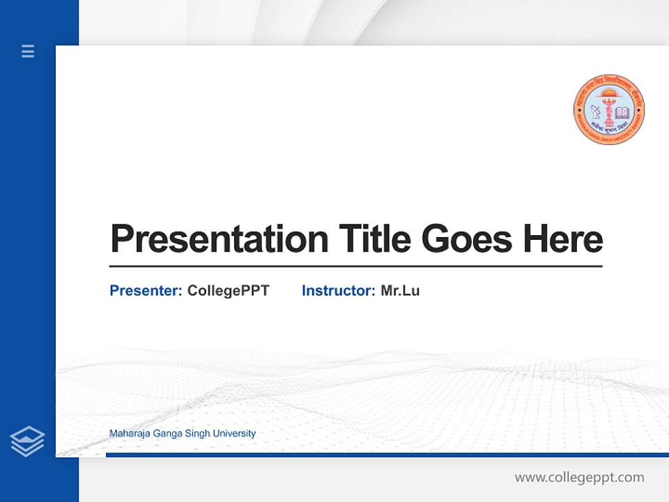 Maharaja Ganga Singh University Thesis Proposal/Graduation Defense PPT Template4:3 ratio PPT effect preview image5