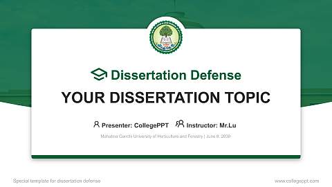 Mahatma Gandhi University of Horticulture and Forestry Graduation Thesis Defense PPT Template