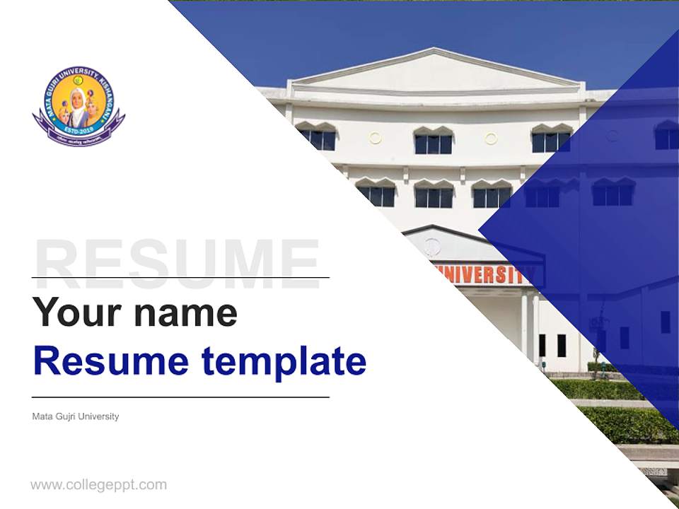 Mata Gujri University Resume PPT Template4:3 ratio PPT effect preview image5