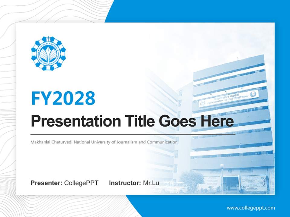 Makhanlal Chaturvedi National University of Journalism and Communication Academic Presentation/Research Findings Report PPT Template4:3 ratio PPT effect preview image5