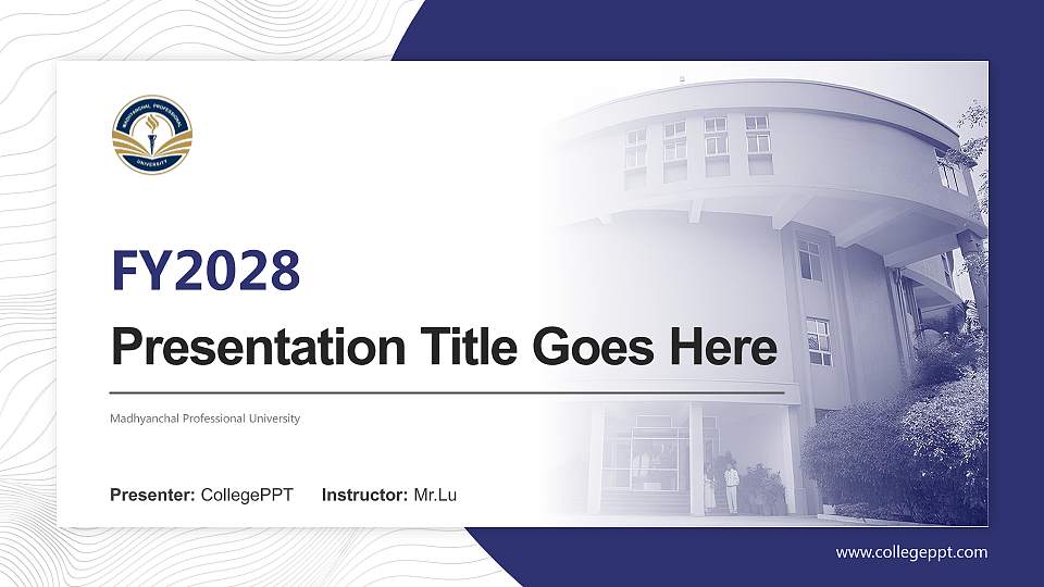 Madhyanchal Professional University Academic Presentation/Research Findings Report PPT Template16:9 ratio PPT effect preview image