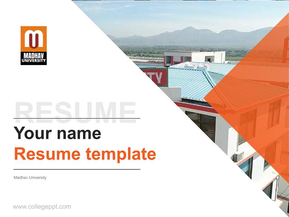 Madhav University Resume PPT Template4:3 ratio PPT effect preview image5
