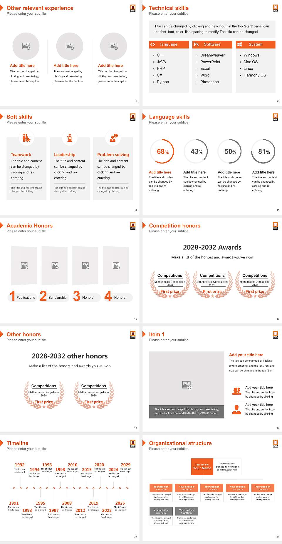 Madhav University Resume PPT Template4:3 ratio PPT effect preview image3