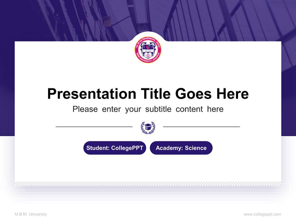 M.B.M. University National Scholarship Defense PPT Template4:3 ratio PPT effect preview image4