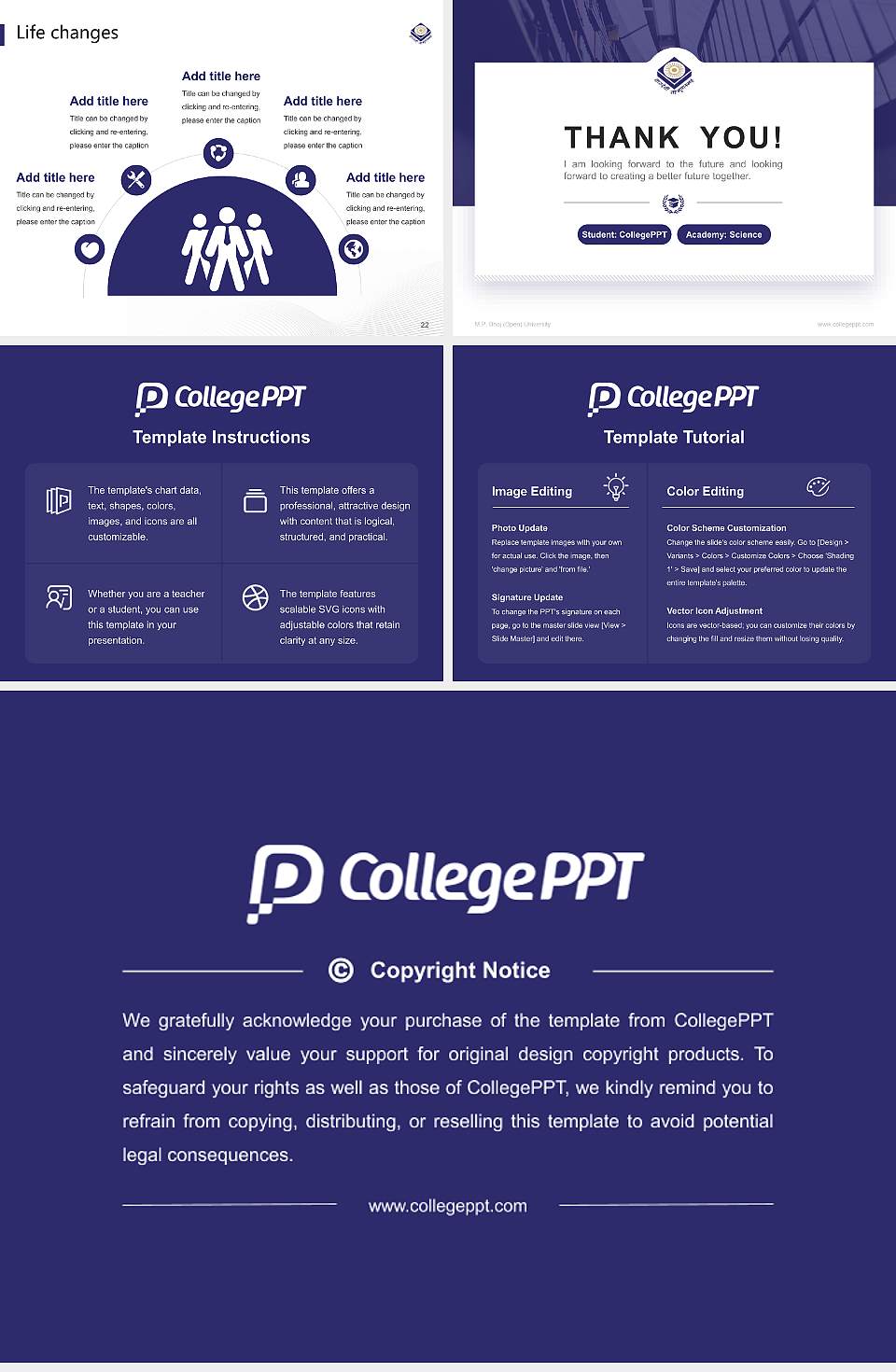 M.P. Bhoj (Open) University National Scholarship Defense PPT Template4:3 ratio PPT effect preview image4