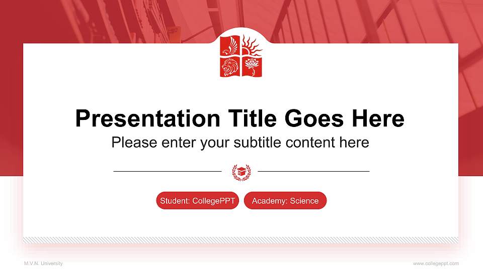 M.V.N. University National Scholarship Defense PPT Template16:9 ratio PPT effect preview image