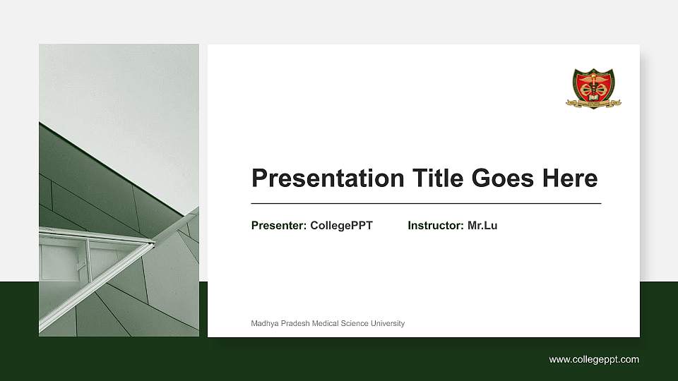 Madhya Pradesh Medical Science University General PPT Template16:9 ratio PPT effect preview image