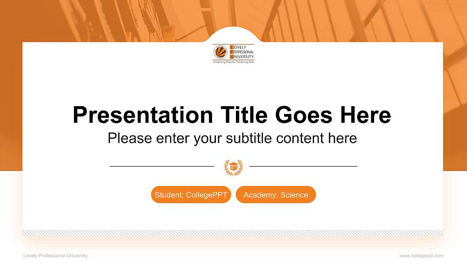 Lovely Professional University National Scholarship Defense PPT Template16:9 ratio PPT effect preview image