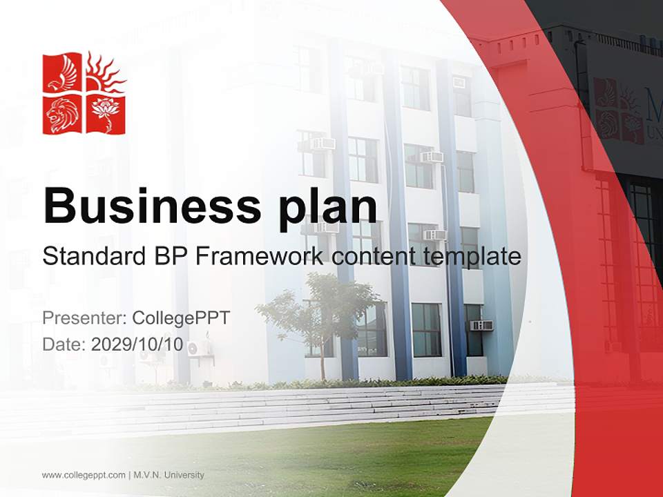 M.V.N. University Competition/Entrepreneurship Contest PPT Template4:3 ratio PPT effect preview image9