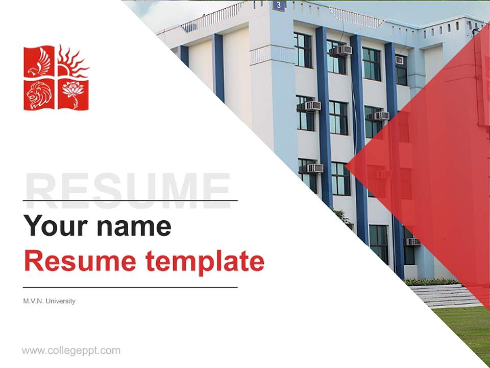 M.V.N. University Resume PPT Template4:3 ratio PPT effect preview image5