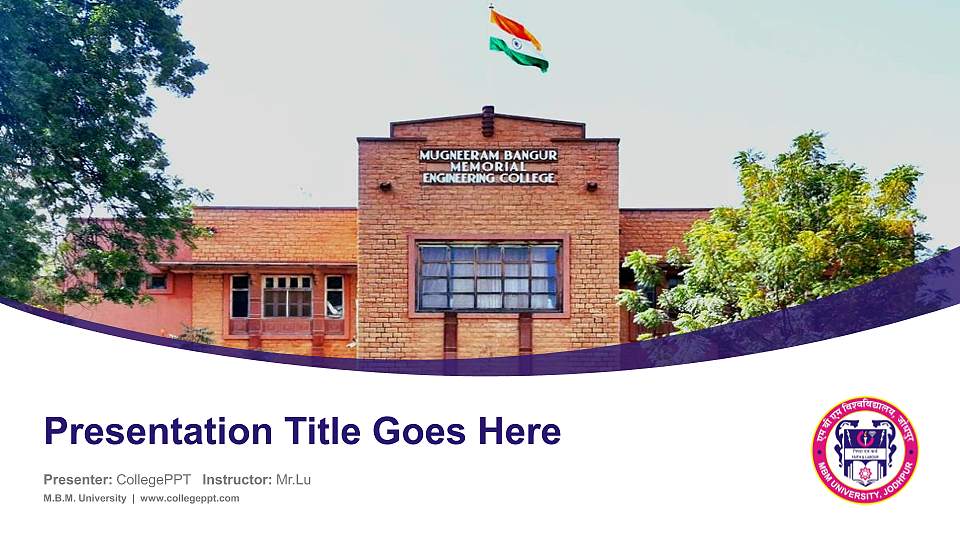 M.B.M. University Course/Courseware Creation PPT Template16:9 ratio PPT effect preview image