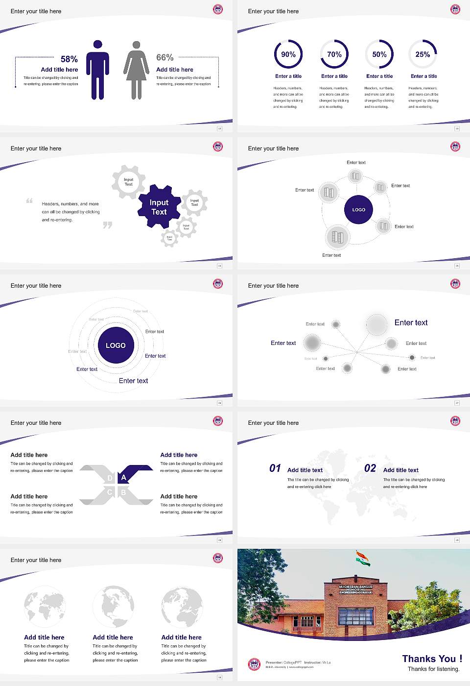 M.B.M. University Course/Courseware Creation PPT Template16:9 ratio PPT effect preview image4