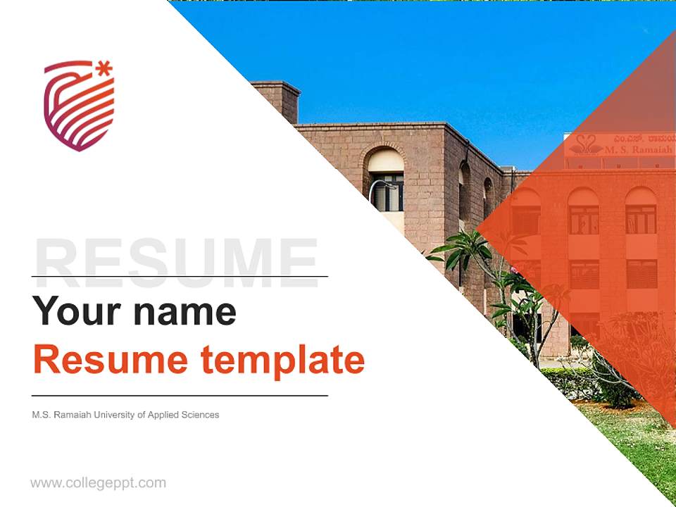 M.S. Ramaiah University of Applied Sciences Resume PPT Template4:3 ratio PPT effect preview image5