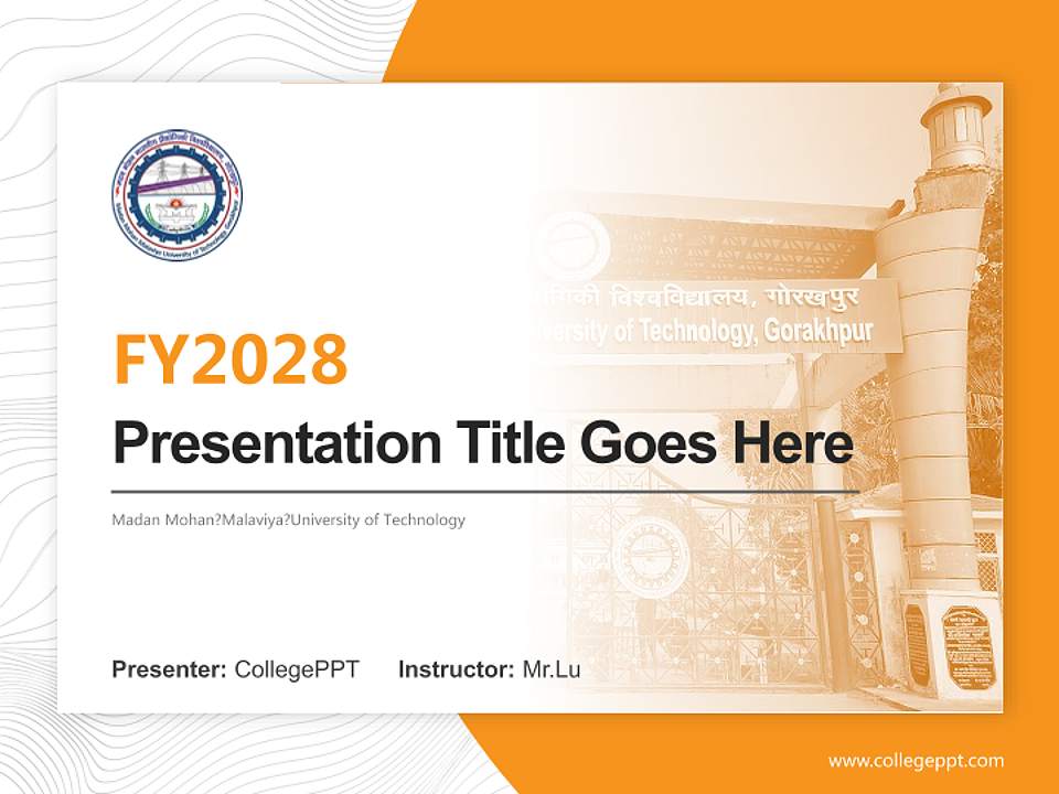 Madan Mohan?Malaviya?University of Technology Academic Presentation/Research Findings Report PPT Template4:3 ratio PPT effect preview image5