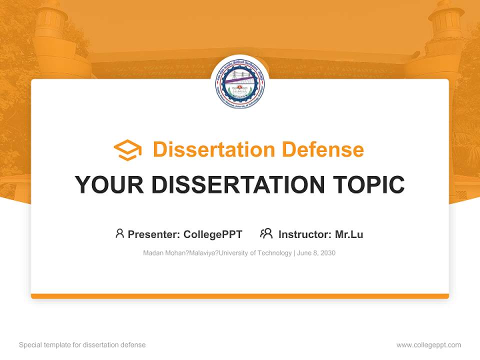 Madan Mohan?Malaviya?University of Technology Graduation Thesis Defense PPT Template4:3 ratio PPT effect preview image7