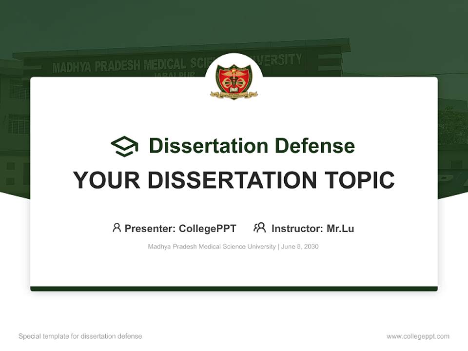 Madhya Pradesh Medical Science University Graduation Thesis Defense PPT Template4:3 ratio PPT effect preview image7