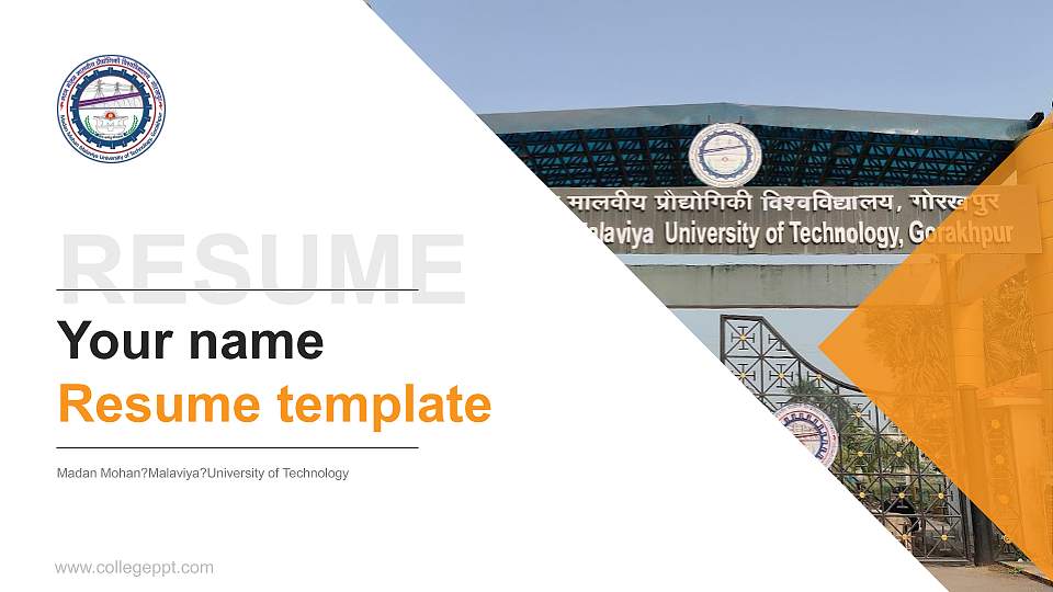 Madan Mohan?Malaviya?University of Technology Resume PPT Template16:9 ratio PPT effect preview image