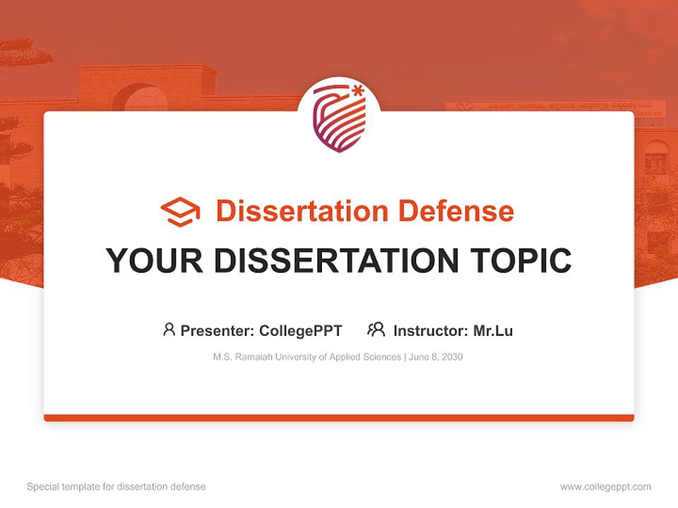 M.S. Ramaiah University of Applied Sciences Graduation Thesis Defense PPT Template4:3 ratio PPT effect preview image7