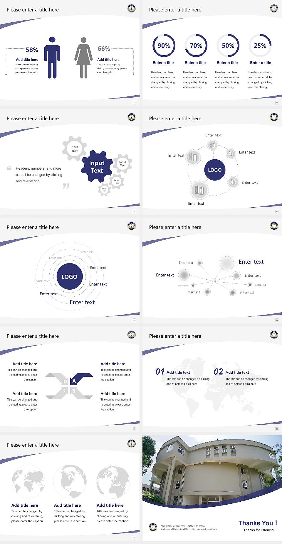 Madhyanchal Professional University Course/Courseware Creation PPT Template4:3 ratio PPT effect preview image4