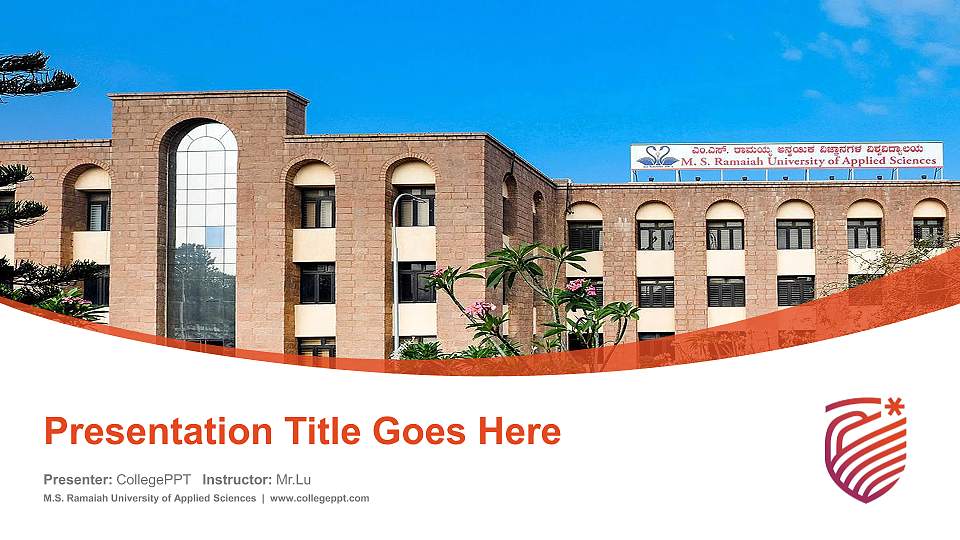 M.S. Ramaiah University of Applied Sciences Course/Courseware Creation PPT Template16:9 ratio PPT effect preview image