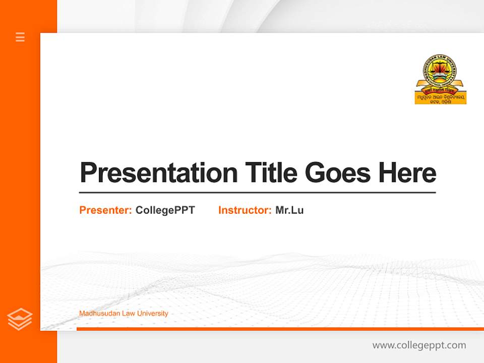 Madhusudan Law University Thesis Proposal/Graduation Defense PPT Template4:3 ratio PPT effect preview image5