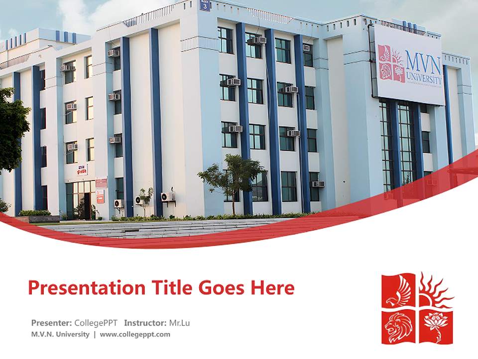 M.V.N. University Course/Courseware Creation PPT Template4:3 ratio PPT effect preview image5