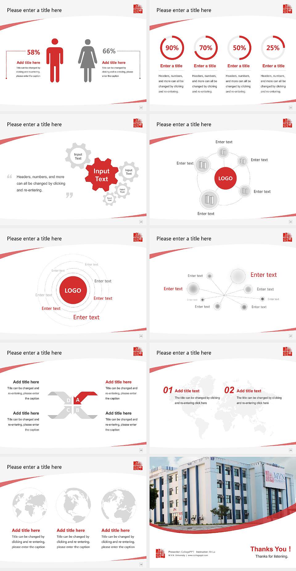 M.V.N. University Course/Courseware Creation PPT Template4:3 ratio PPT effect preview image4