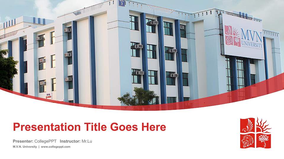 M.V.N. University Course/Courseware Creation PPT Template16:9 ratio PPT effect preview image