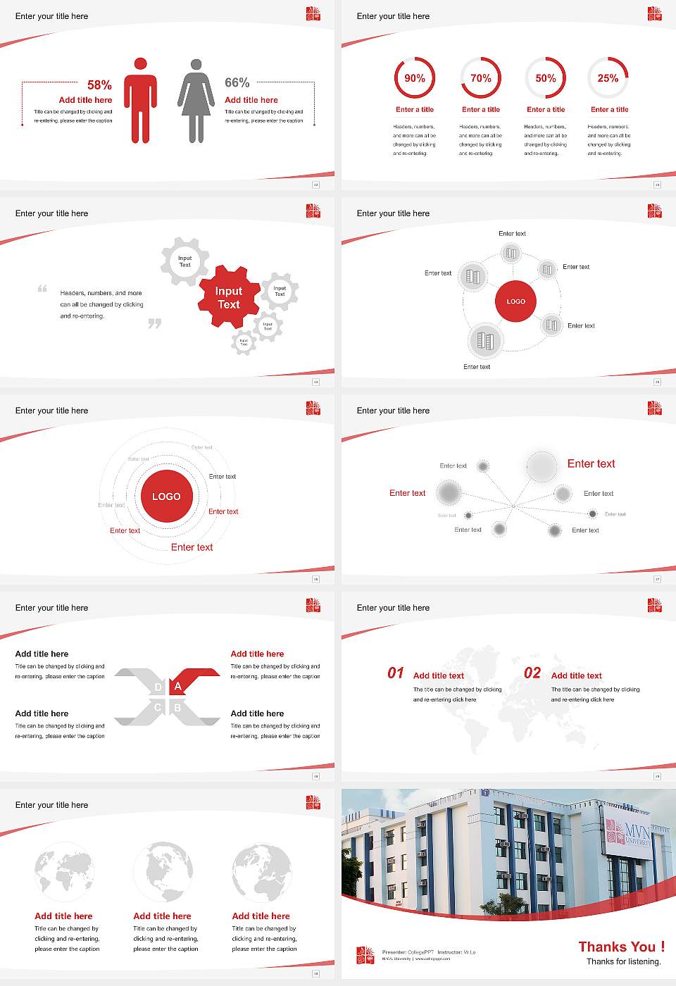 M.V.N. University Course/Courseware Creation PPT Template16:9 ratio PPT effect preview image4