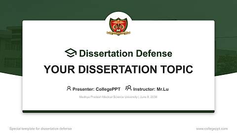 Madhya Pradesh Medical Science University Graduation Thesis Defense PPT Template