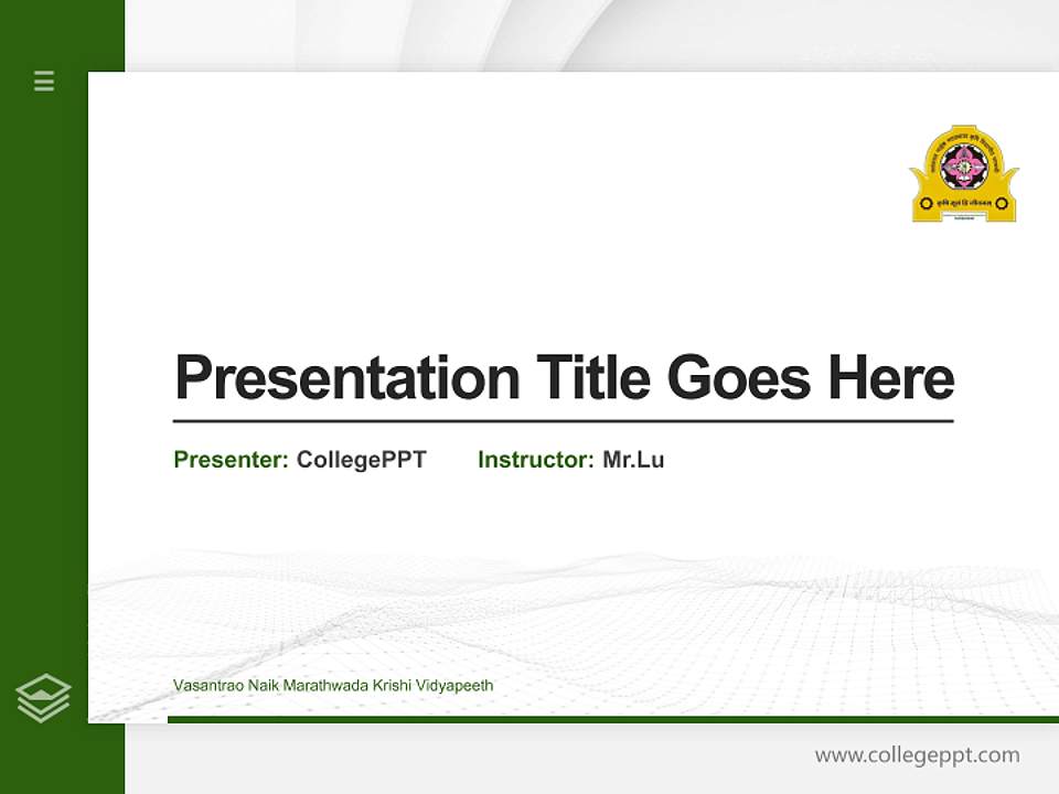 Vasantrao Naik Marathwada Krishi Vidyapeeth Thesis Proposal/Graduation Defense PPT Template4:3 ratio PPT effect preview image5