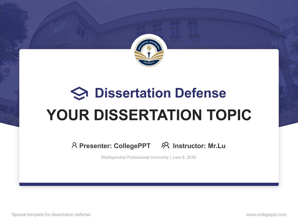 Madhyanchal Professional University Graduation Thesis Defense PPT Template4:3 ratio PPT effect preview image7