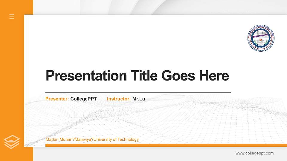 Madan Mohan?Malaviya?University of Technology Thesis Proposal/Graduation Defense PPT Template16:9 ratio PPT effect preview image