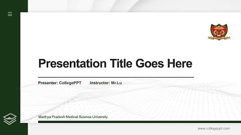 Madhya Pradesh Medical Science University Thesis Proposal/Graduation Defense PPT Template
