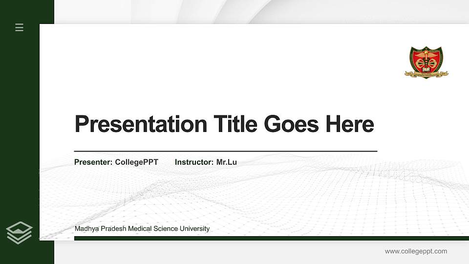 Madhya Pradesh Medical Science University Thesis Proposal/Graduation Defense PPT Template16:9 ratio PPT effect preview image