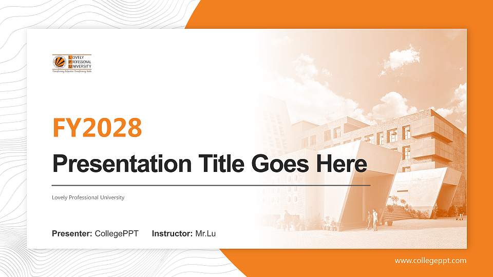 Lovely Professional University Academic Presentation/Research Findings Report PPT Template16:9 ratio PPT effect preview image